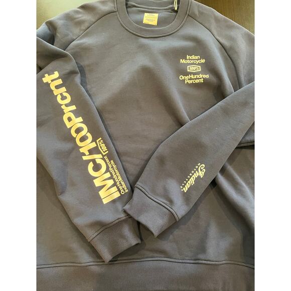 Indian Motorcycle One Hundred Percent Navy Crewneck Sweatshirt 2XL - Picture 3 of 7